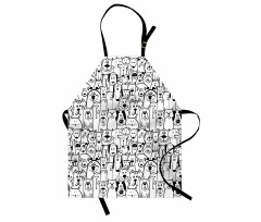 Dogs and Cat Composition Apron