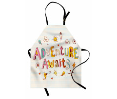 Cartoon Doodle Words Apron