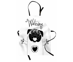 Black and White Dog Apron