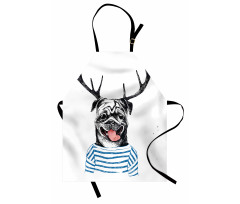 Dog with Antlers Surreal Apron