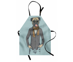 Abstract Funny Dog Drawing Apron