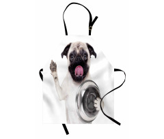 Dog Holding Food Bowl Apron