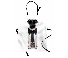 Cool Dog with Tie Glasses Apron