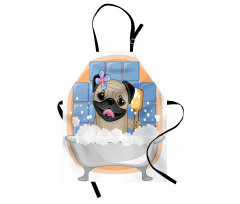 Dog Bath Caricature Funny Apron