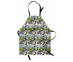 Vintage Moth Insect Art Apron