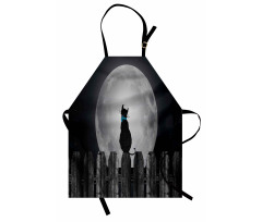 Cat Looking at the Moon Apron