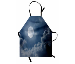 Night Skyline Full Moon Apron