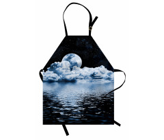 Moon Sets over Clouds Apron