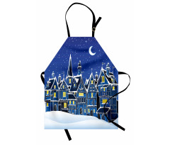 Town in Snow Wintertime Apron