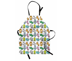 Bat Rhino Fun Illustration Apron