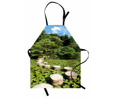 Japanese Stone Path Lotus Apron