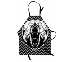 Scary Roar on Zigzag Lines Apron