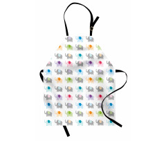 Colorful Fun Elephants Apron