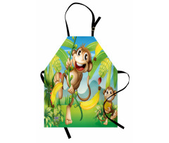 2 Monkeys and Bananas Apron