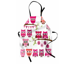 Owls Branches Cartoon Apron