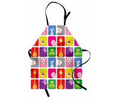 Cartoon Colorful Frames Apron