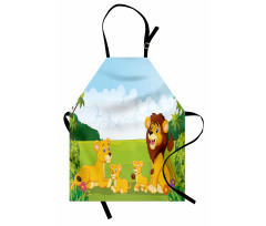 Lion Family in Forest Apron