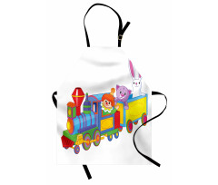 Clown Cat Bunny Train Apron