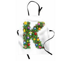 Tree Font Xmas Apron