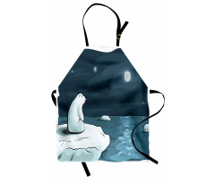 Polar Bear Moon Cartoon Apron