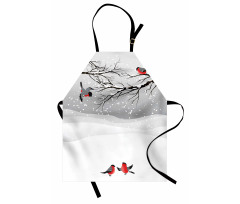 Wintertime Cartoon Birds Apron