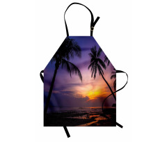 Vivid Twilight Palm Trees Apron