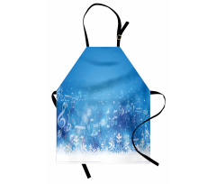 Music Notes Snowflakes Apron