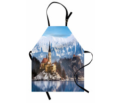 Lake Scene Illustration Apron