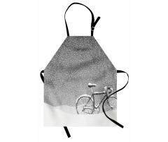 Bicycle Snow Calm Scene Apron