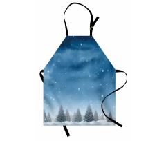 Xmas Blue Forest Trees Apron