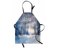 Alley in Snowy Forest Apron