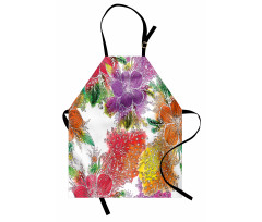 Abstract Colorful Flowers Apron