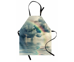 Romantic Water Drops Rainbow Apron