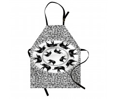 Monchrome Animal Floral Apron