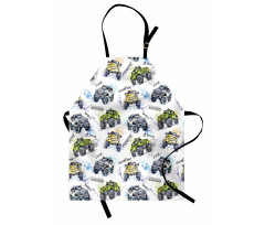 Hand Drawn Monster Truck Apron