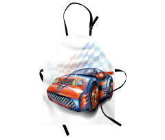 Cartoon Style Race Car Apron