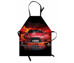 Fire Car Speeding Flames Apron