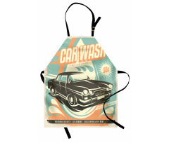 Retro Car Wash Poster Apron
