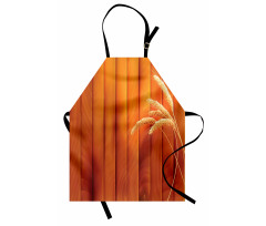 Wheat Spikes Wood Plank Apron