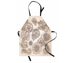 Monochrome Paisley Doodle Apron