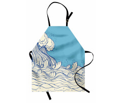 Abstract Doodle Wave Apron