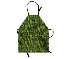 Patterned Green Leaves Apron