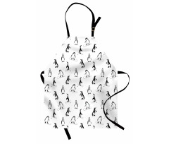 Skiing Penguins in Scarves Apron