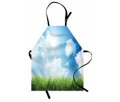 Sunny Day Grass Clouds Apron