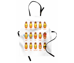 Funny Face Pineapples Apron