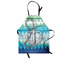 Nautical Chevron Zigzags Apron