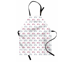 Pink Blue Mopeds Apron