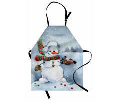 Watercolor Xmas Winter Apron