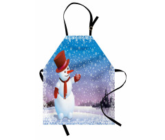 Happy Cartoon Snowfall Apron