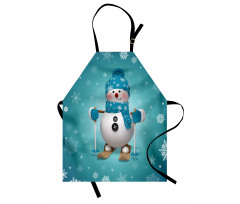 Skiing Snowflakes Fun Apron